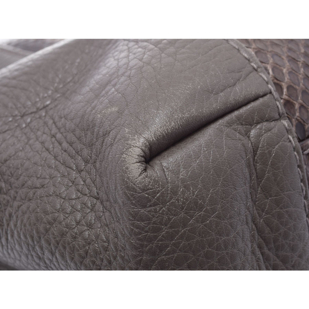 Gucci Python Handbag Grey Leather - Picture 6 of 12
